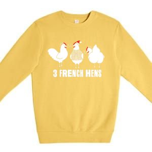 Three French Hens Christmas Gift Premium Crewneck Sweatshirt