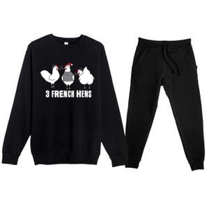 Three French Hens Christmas Gift Premium Crewneck Sweatsuit Set