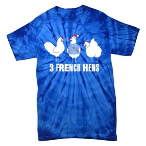 Three French Hens Christmas Gift Tie-Dye T-Shirt