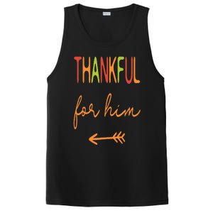 Thankful For Him  Thanksgiving Matching Family Couples PosiCharge Competitor Tank