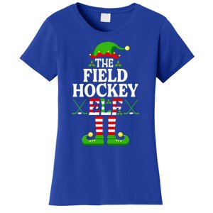 The Field Hockey Elf Funny Gift Funny Christmas Family Matching Cute Gift Women's T-Shirt