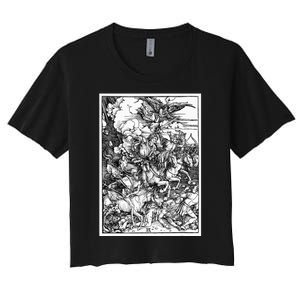 The Four Horsemen Of The Apocalypse By Albrecht Durer Women's Crop Top Tee