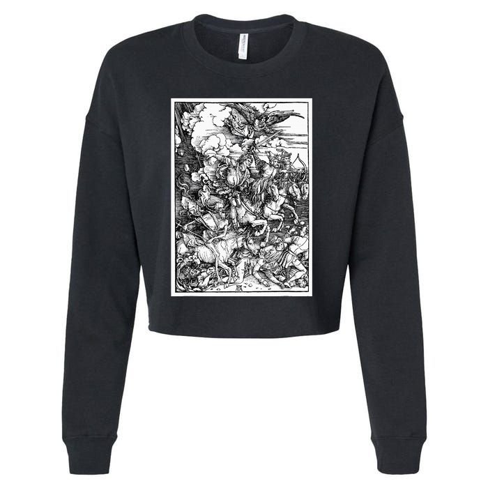 The Four Horsemen Of The Apocalypse By Albrecht Durer Cropped Pullover Crew