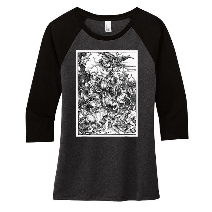 The Four Horsemen Of The Apocalypse By Albrecht Durer Women's Tri-Blend 3/4-Sleeve Raglan Shirt