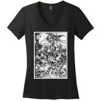 The Four Horsemen Of The Apocalypse By Albrecht Durer Women's V-Neck T-Shirt