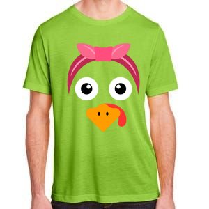 Turkey Face Headband Running Pilgrim Trot Thanksgiving Gift Adult ChromaSoft Performance T-Shirt