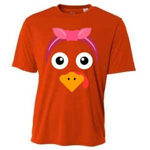 Turkey Face Headband Running Pilgrim Trot Thanksgiving Gift Cooling Performance Crew T-Shirt