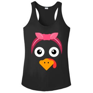 Turkey Face Headband Running Pilgrim Trot Thanksgiving Gift Ladies PosiCharge Competitor Racerback Tank