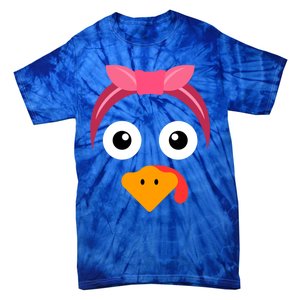 Turkey Face Headband Running Pilgrim Trot Thanksgiving Gift Tie-Dye T-Shirt