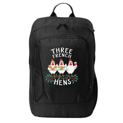 Three French Hens 12 Days Christmas Song Funny Xmas City Backpack