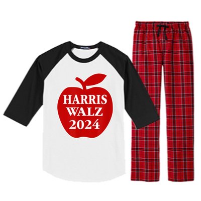 Teachers For Harris Walz 2024 Back To School Raglan Sleeve Pajama Set