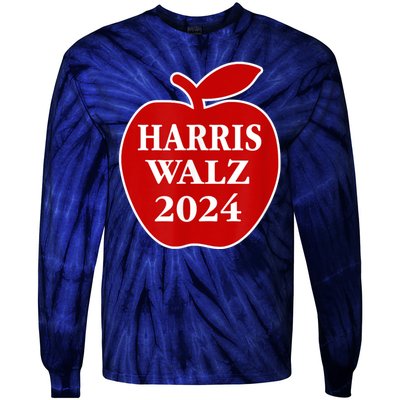 Teachers For Harris Walz 2024 Back To School Tie-Dye Long Sleeve Shirt