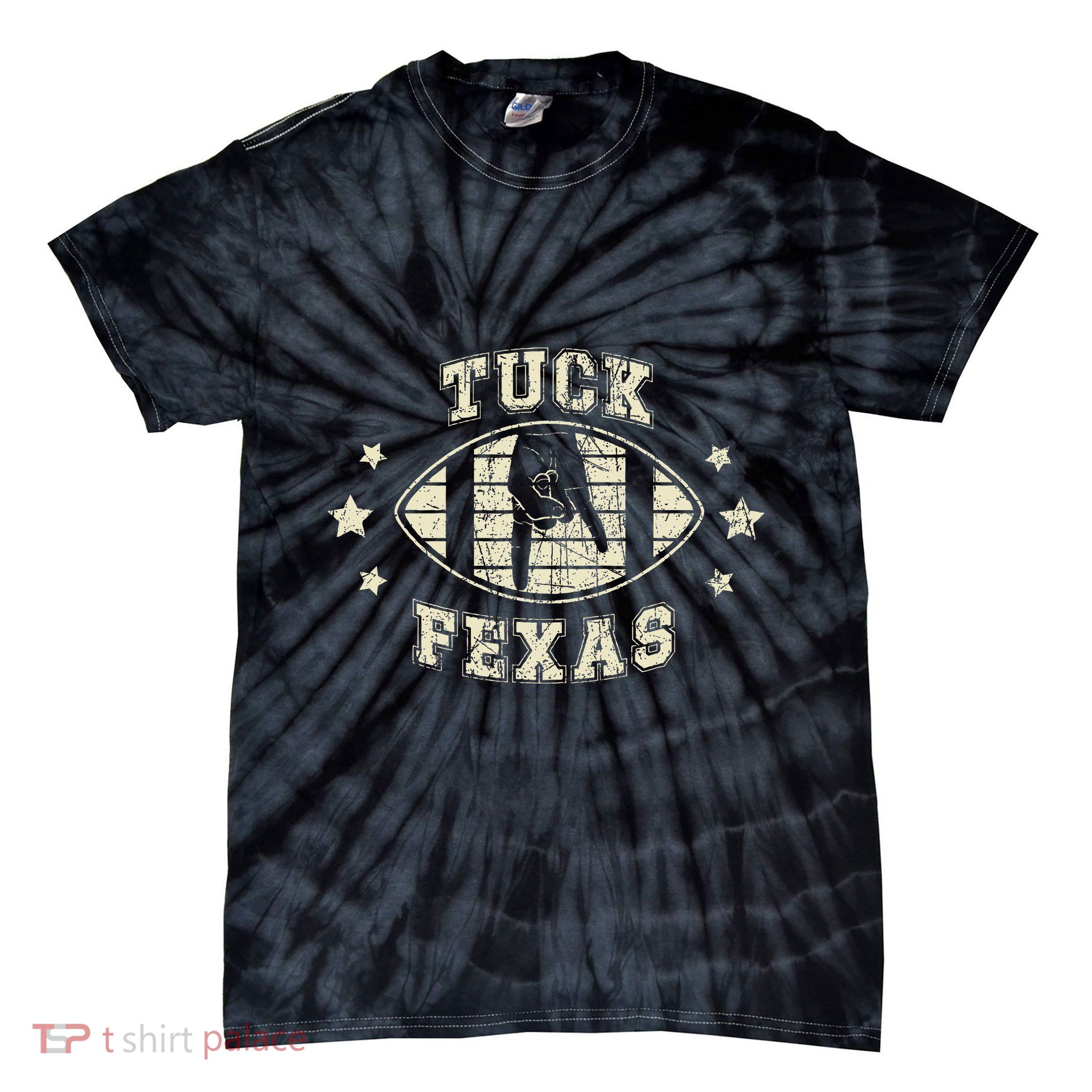 Tuck Fexas Horns Down Funny Beat Texas Tie-Dye T-Shirt