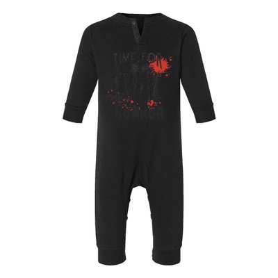 Time For Horror Scary Halloween Infant Fleece One Piece