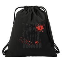 Time For Horror Scary Halloween Drawstring Bag
