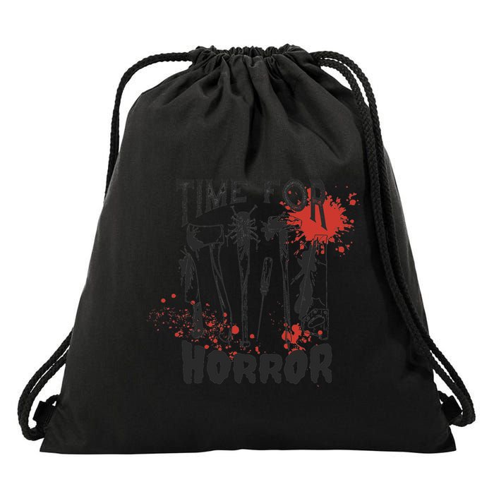 Time For Horror Scary Halloween Drawstring Bag