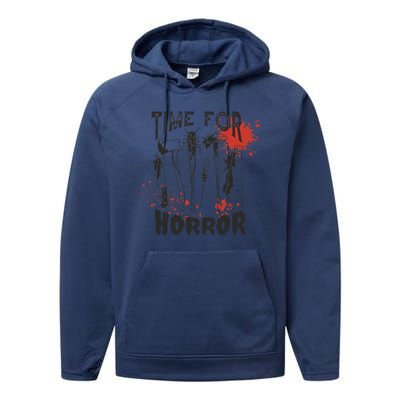 Time For Horror Scary Halloween Performance Fleece Hoodie