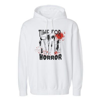 Time For Horror Scary Halloween Garment-Dyed Fleece Hoodie