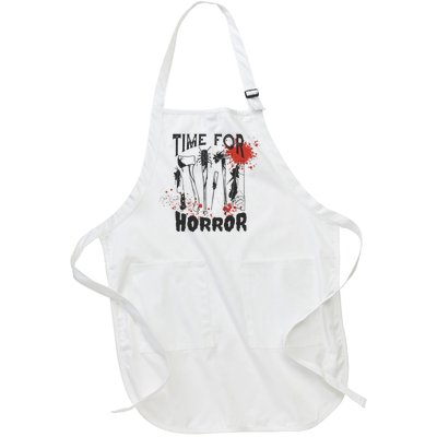 Time For Horror Scary Halloween Full-Length Apron With Pockets