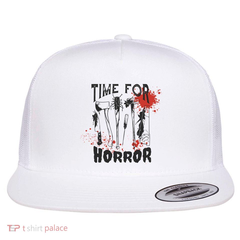 Time For Horror Scary Halloween Flatbill Hat
