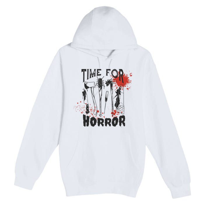 Time For Horror Scary Halloween Premium Pullover Hoodie