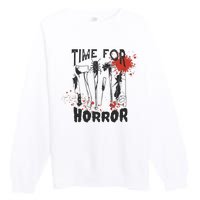 Time For Horror Scary Halloween Premium Crewneck Sweatshirt