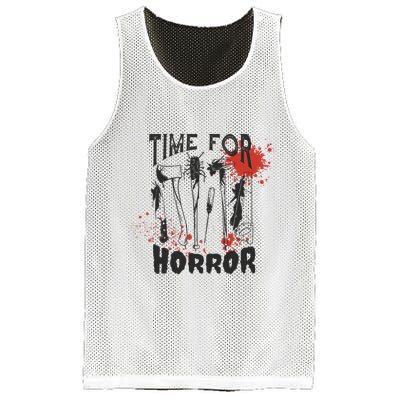 Time For Horror Scary Halloween Mesh Reversible Basketball Jersey Tank