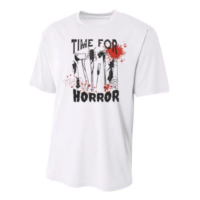 Time For Horror Scary Halloween Performance Sprint T-Shirt