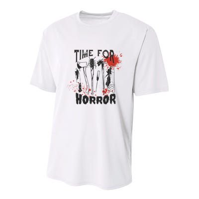 Time For Horror Scary Halloween Youth Performance Sprint T-Shirt