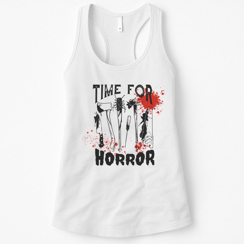 Time For Horror Scary Halloween Womens Tank Top