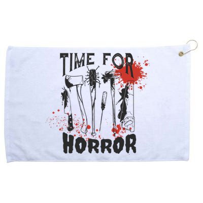 Time For Horror Scary Halloween Grommeted Golf Towel