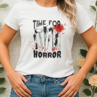 Time For Horror Scary Halloween Womens T-Shirt