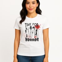 Time For Horror Scary Halloween Womens T-Shirt