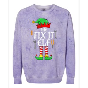 The Fix It Elf Christmas Family Matching gift for holiday  Colorblast Crewneck Sweatshirt