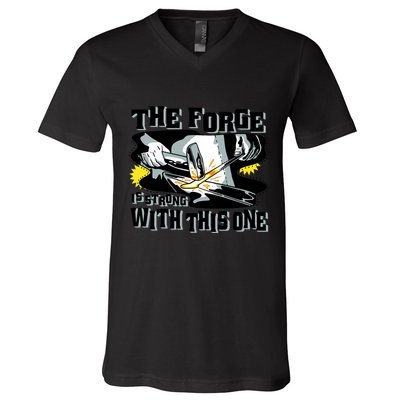 The Forge Is Strong Blacksmith V-Neck T-Shirt