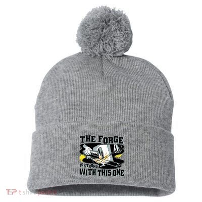 The Forge Is Strong Blacksmith Pom Pom 12in Knit Beanie