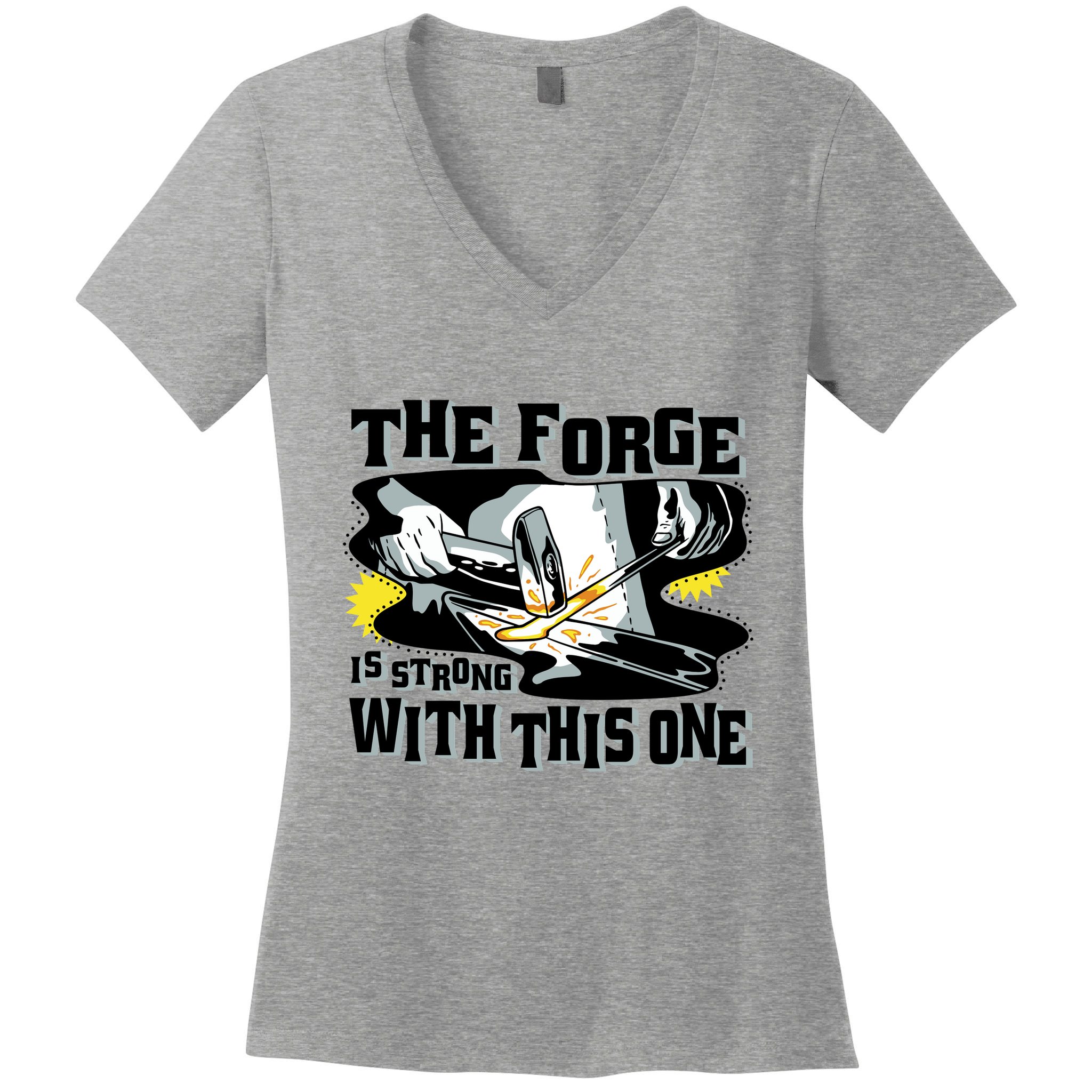 The Forge Is Strong Blacksmith Women's V-Neck T-Shirt