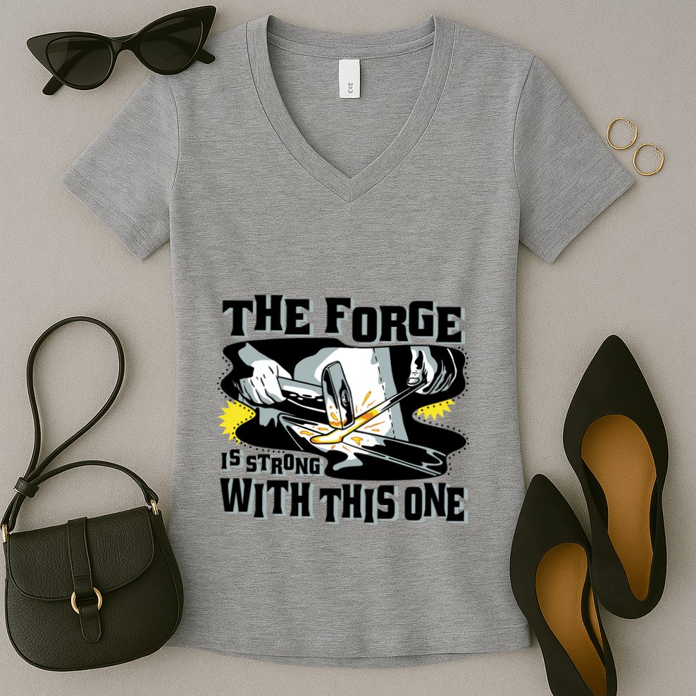 The Forge Is Strong Blacksmith Women's V-Neck T-Shirt