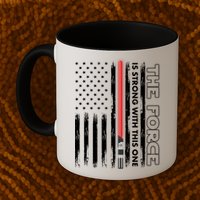 The Force Is Strong With This One USA American Flag Mug