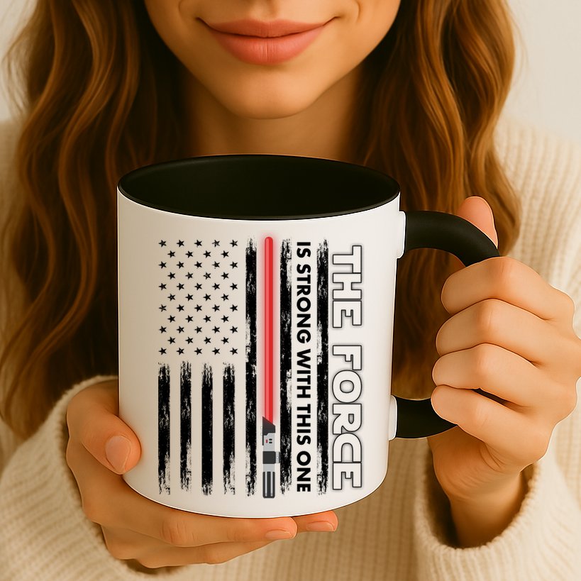 The Force Is Strong With This One USA American Flag Mug