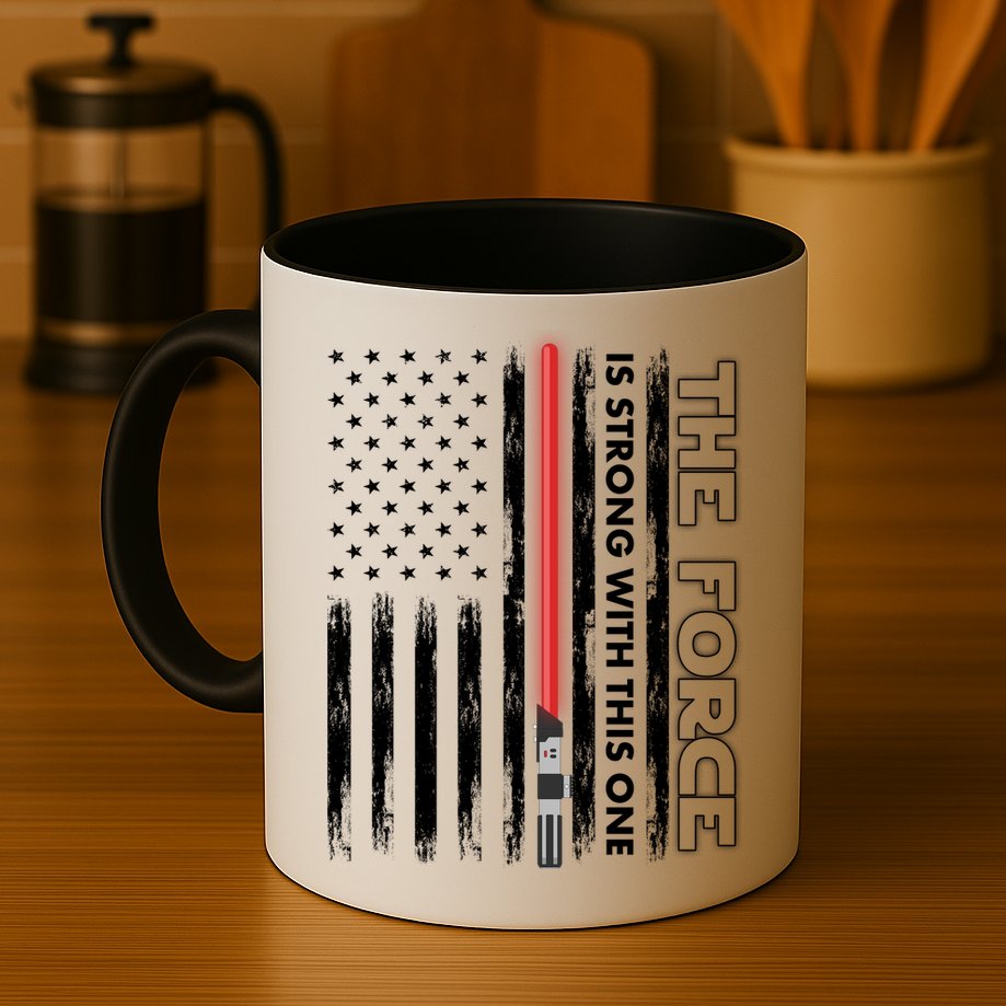 The Force Is Strong With This One USA American Flag Mug