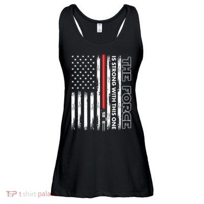 The Force Is Strong With This One USA American Flag Ladies Essential Flowy Tank