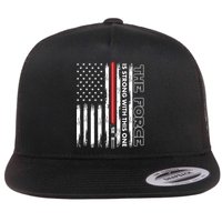 The Force Is Strong With This One USA American Flag Flat Bill Trucker Hat