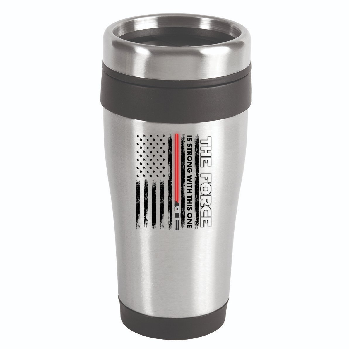 The Force Is Strong With This One USA American Flag 16oz Travel Tumbler