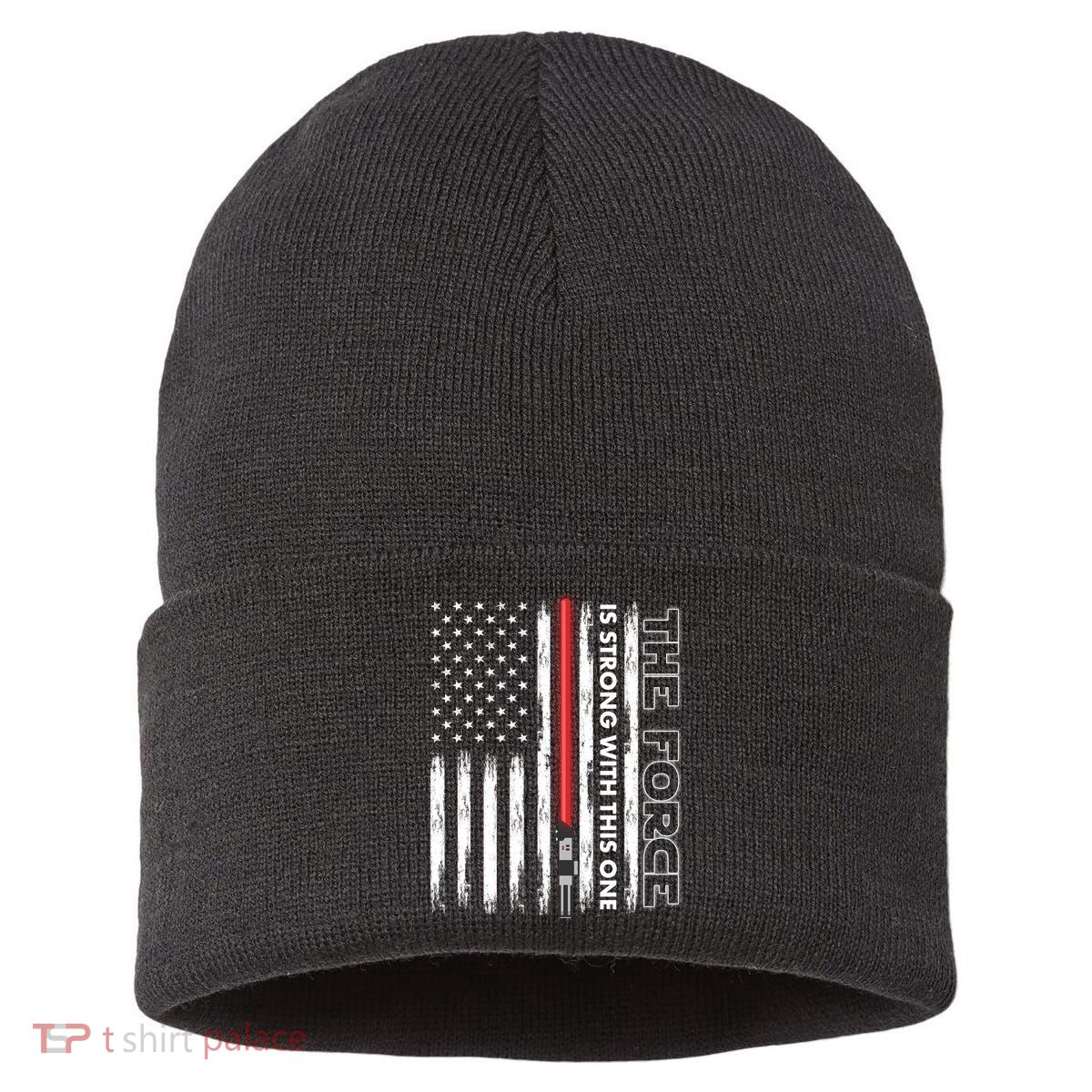 The Force Is Strong With This One USA American Flag Sustainable Knit Beanie