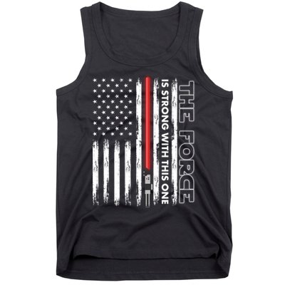 The Force Is Strong With This One USA American Flag Tank Top