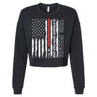 The Force Is Strong With This One USA American Flag Cropped Pullover Crew