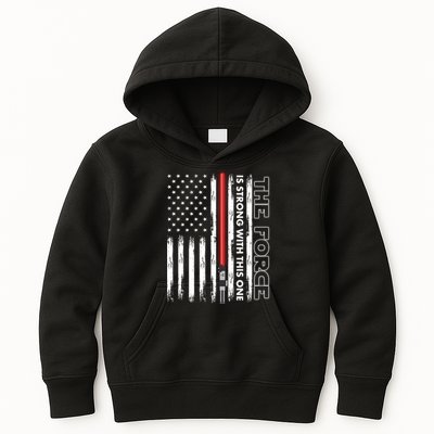 The Force Is Strong With This One USA American Flag Kids Hoodie