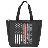 The Force Is Strong With This One USA American Flag Zip Tote Bag