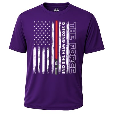 The Force Is Strong With This One USA American Flag Performance Shirt